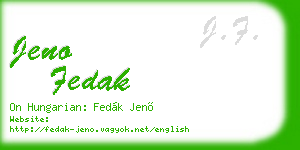 jeno fedak business card