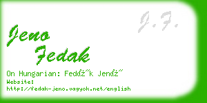 jeno fedak business card